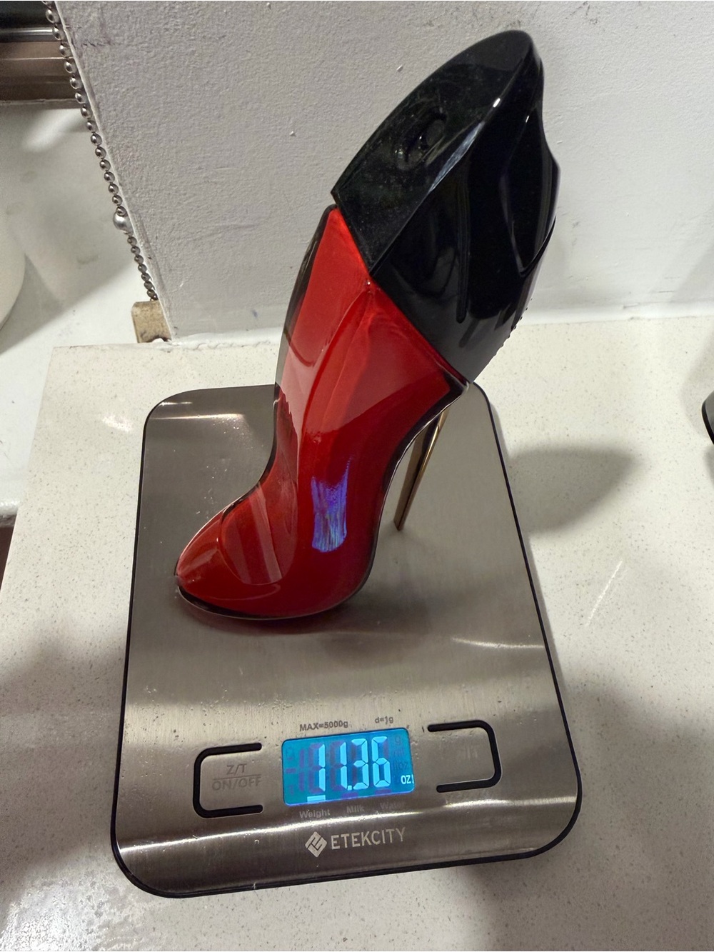 Carolina Herrera Red and Black Patent Stiletto Heel
